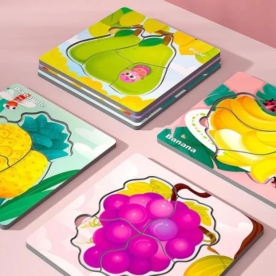 Puzzle din carton „Fructe” – 6 în 1