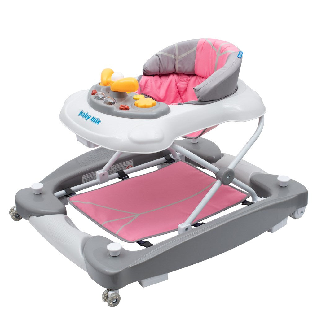 Premergător multimedia pentru bebeluși Baby Mix cu roți din silicon
