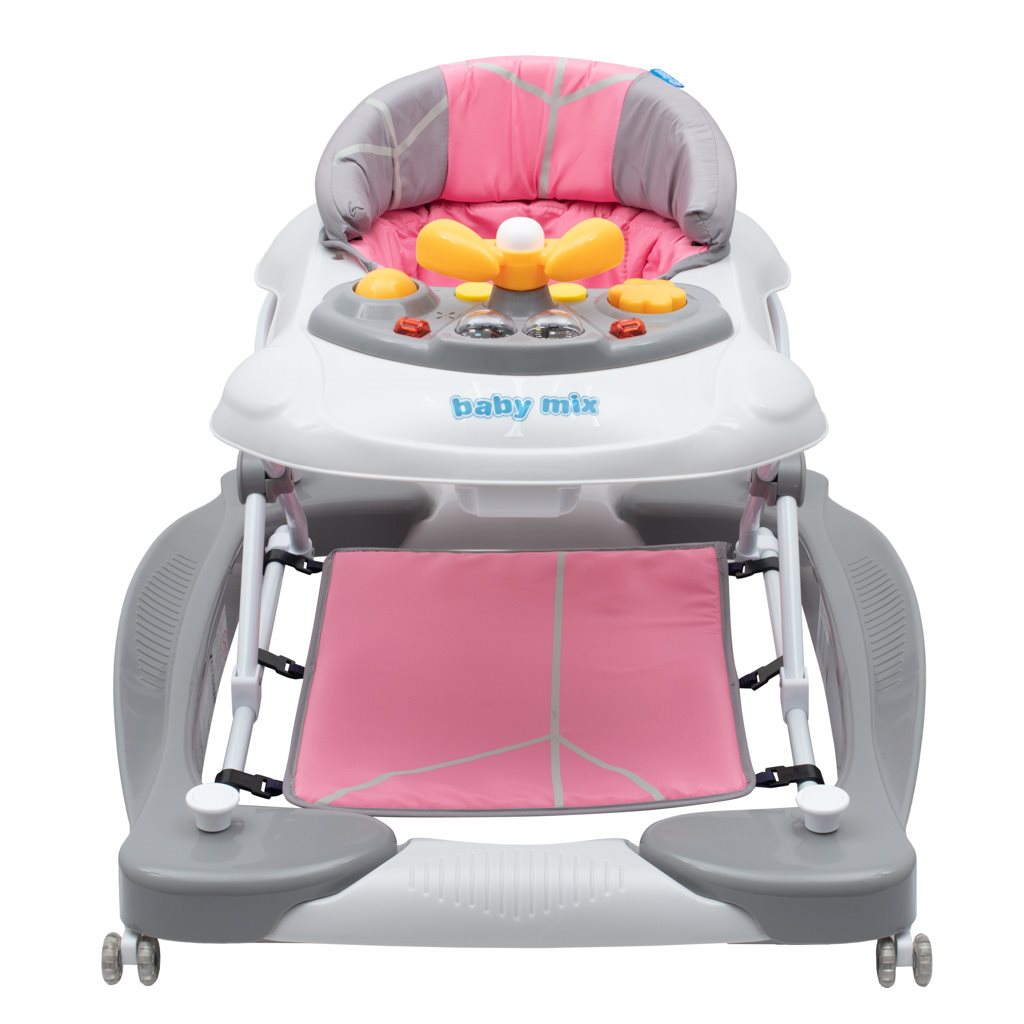Premergător multimedia pentru bebeluși Baby Mix cu roți din silicon