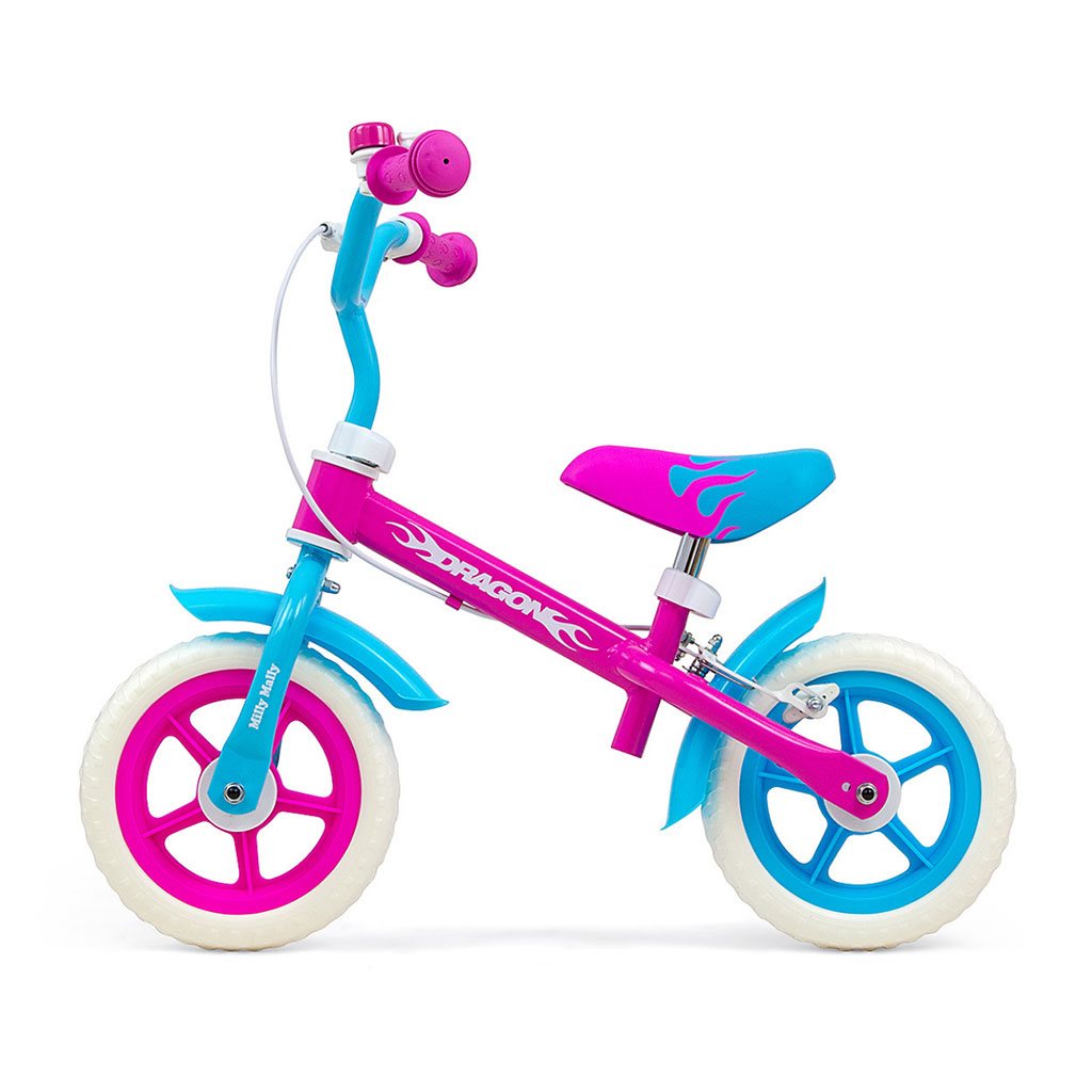 Bicicleta fără pedale pentru copii cu sistem de frânare Milly Mally Dragon Candy