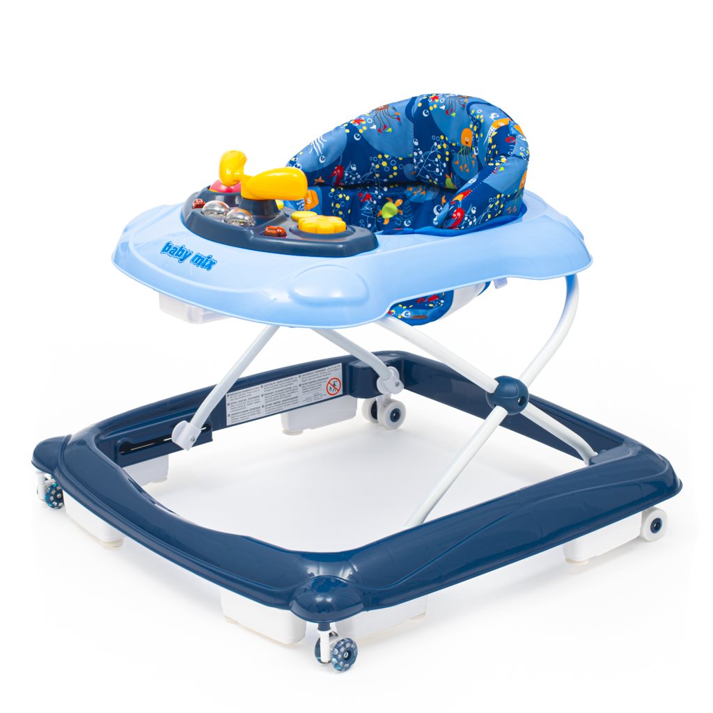 Premergător multimedia pentru bebeluși Baby Mix cu roți din silicon