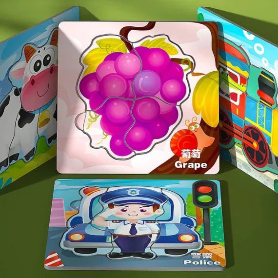Puzzle din carton „Fructe” – 6 în 1
