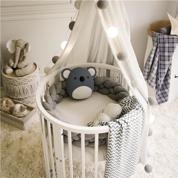Pătuț oval extensibil 3 în 1 pentru copii + saltea New Baby