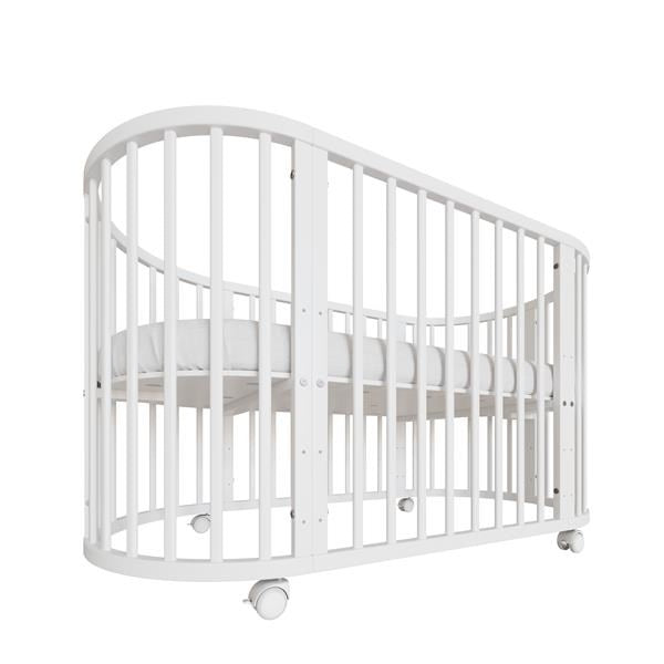 Pătuț oval extensibil 3 în 1 pentru copii + saltea New Baby