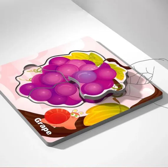 Puzzle din carton „Fructe” – 6 în 1