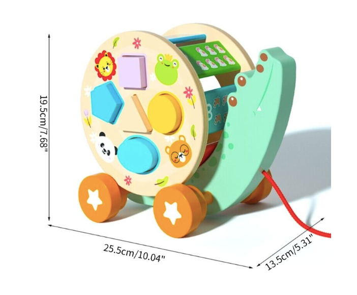 Jucărie de tras cu sortator de forme geometrice – Crocodil