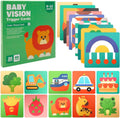 Set 20 Carduri pentru stimulare vizuală, 40 imagini multicolore, 6 – 12 luni