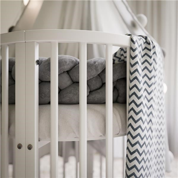 Pătuț oval extensibil 3 în 1 pentru copii + saltea New Baby
