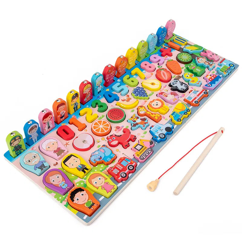 Jucarie educativa din lemn – Placa logaritmica 7 in 1