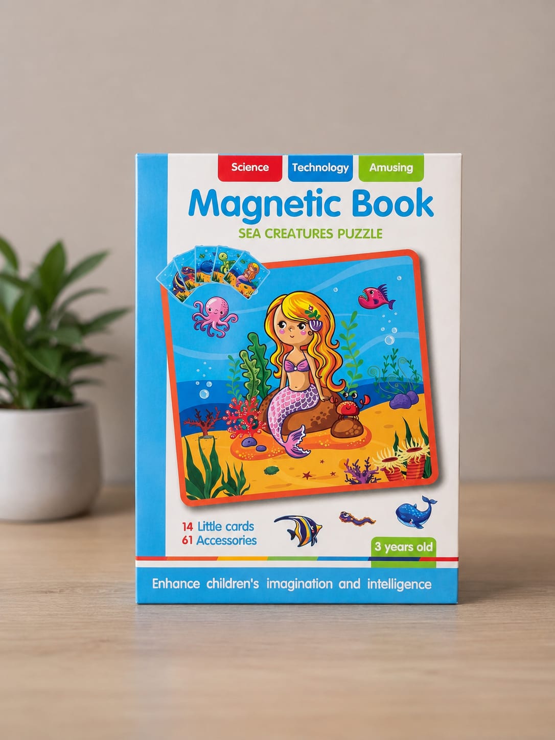 Carte magnetică „Animale marine” – 61 de magneți