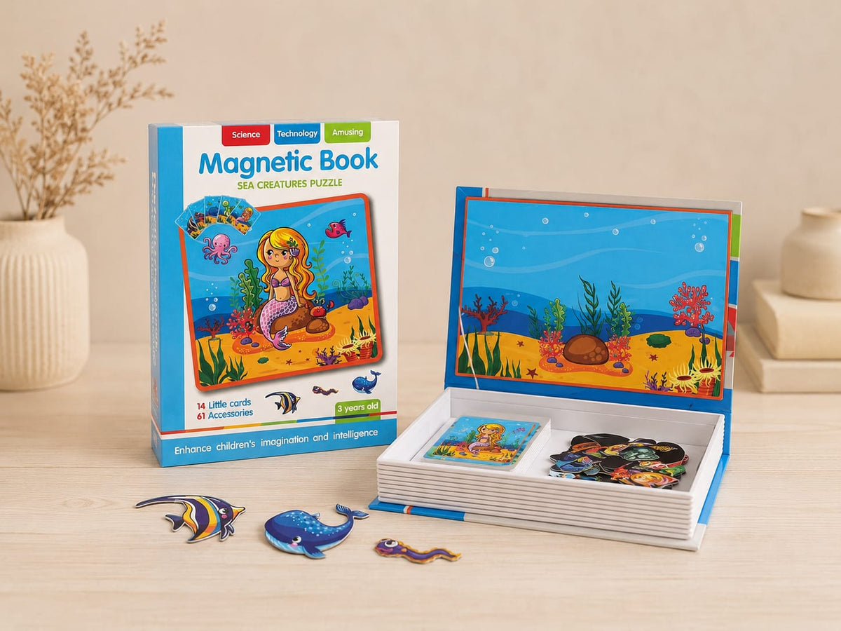 Carte magnetică „Animale marine” – 61 de magneți