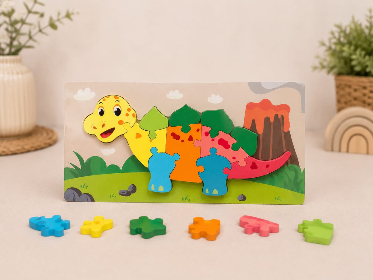 Puzzle din lemn masiv numerotat