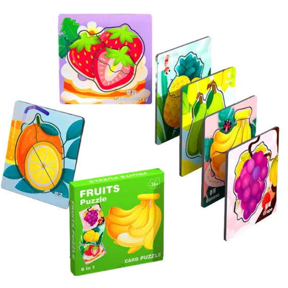 Puzzle din carton „Fructe” – 6 în 1